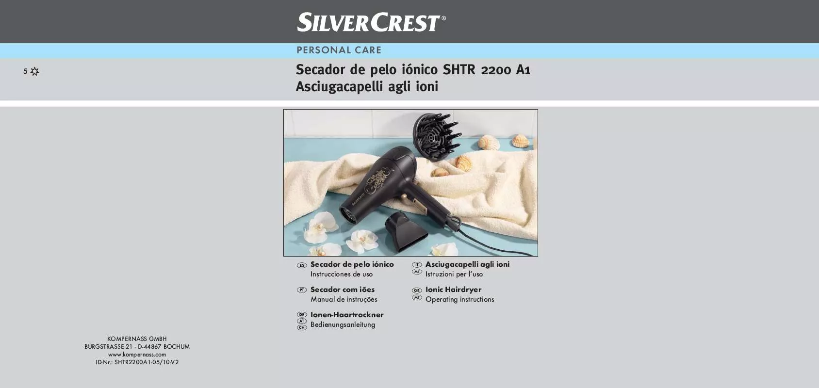 Mode d'emploi SILVERCREST SHTR 2200 A1 IONIC HAIRDRYER