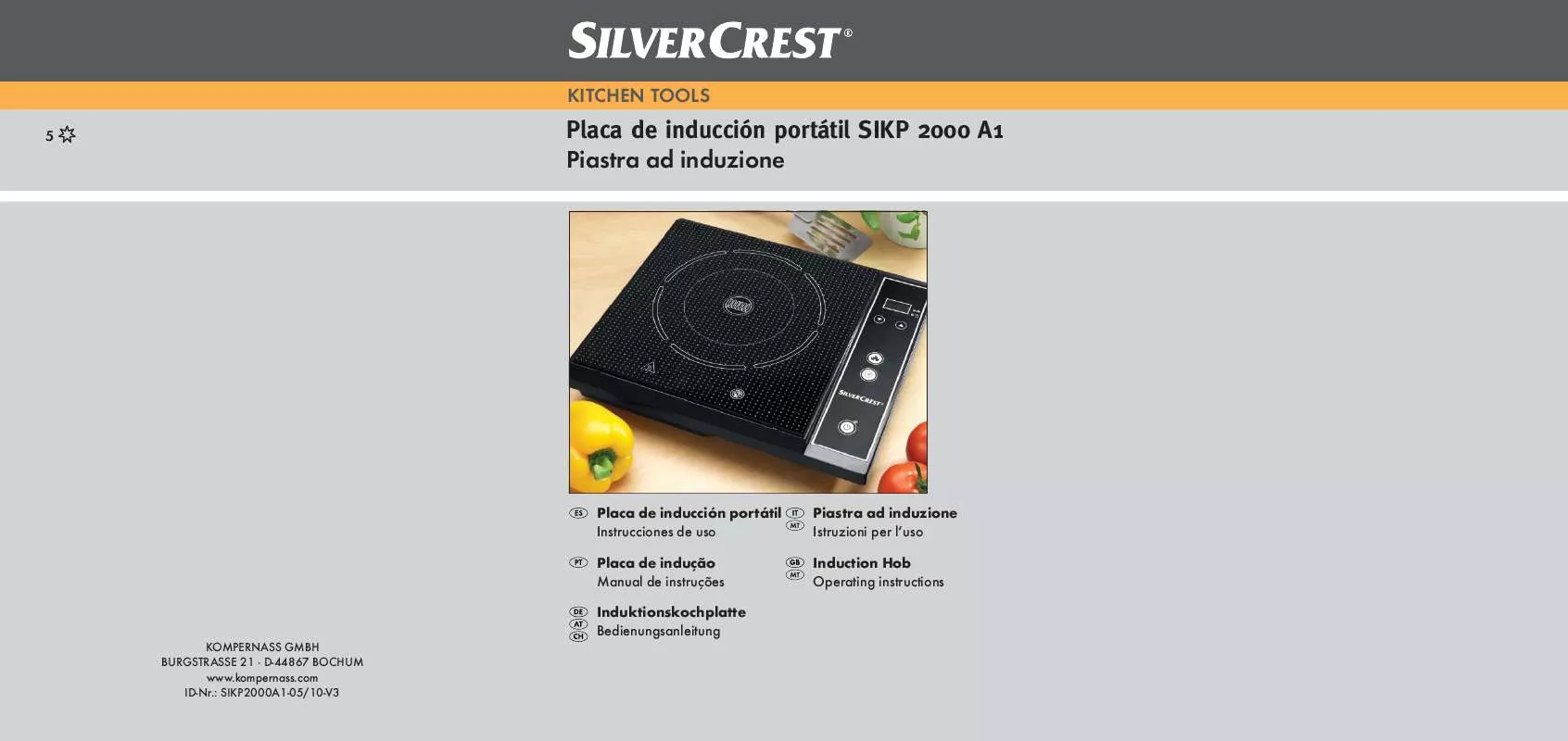 Mode d'emploi SILVERCREST SIKP 2000 A1 INDUCTION HOB