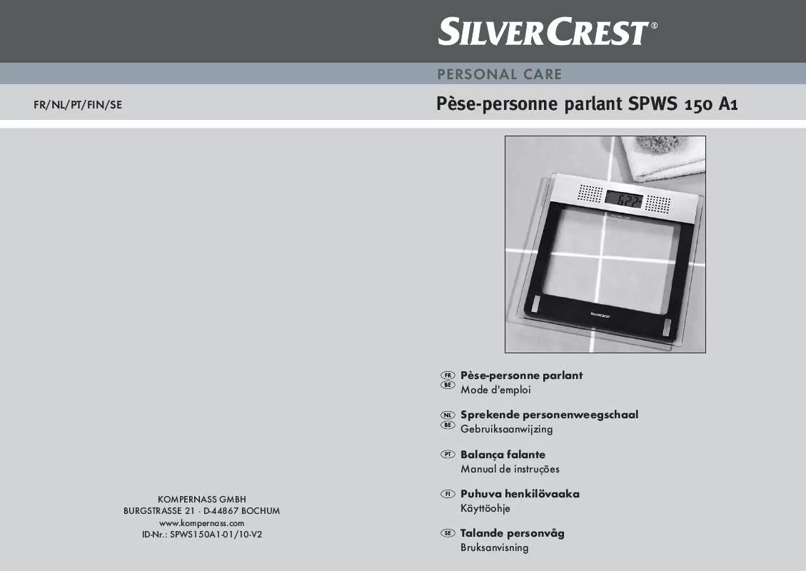 Mode d'emploi SILVERCREST SPWS 150 A1