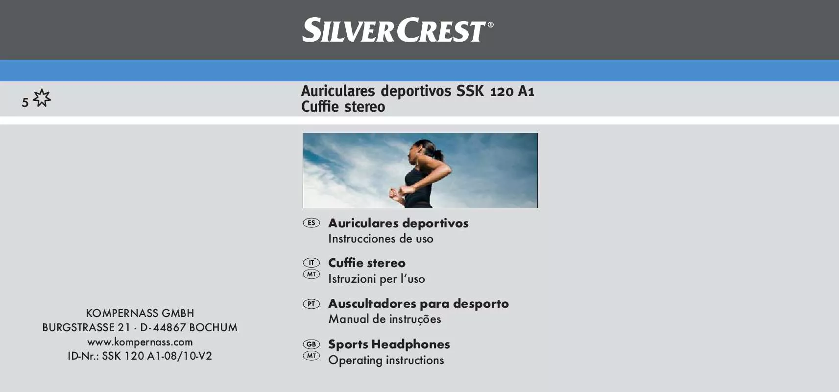 Mode d'emploi SILVERCREST SSK 120 A1 SPORTS HEADPHONES