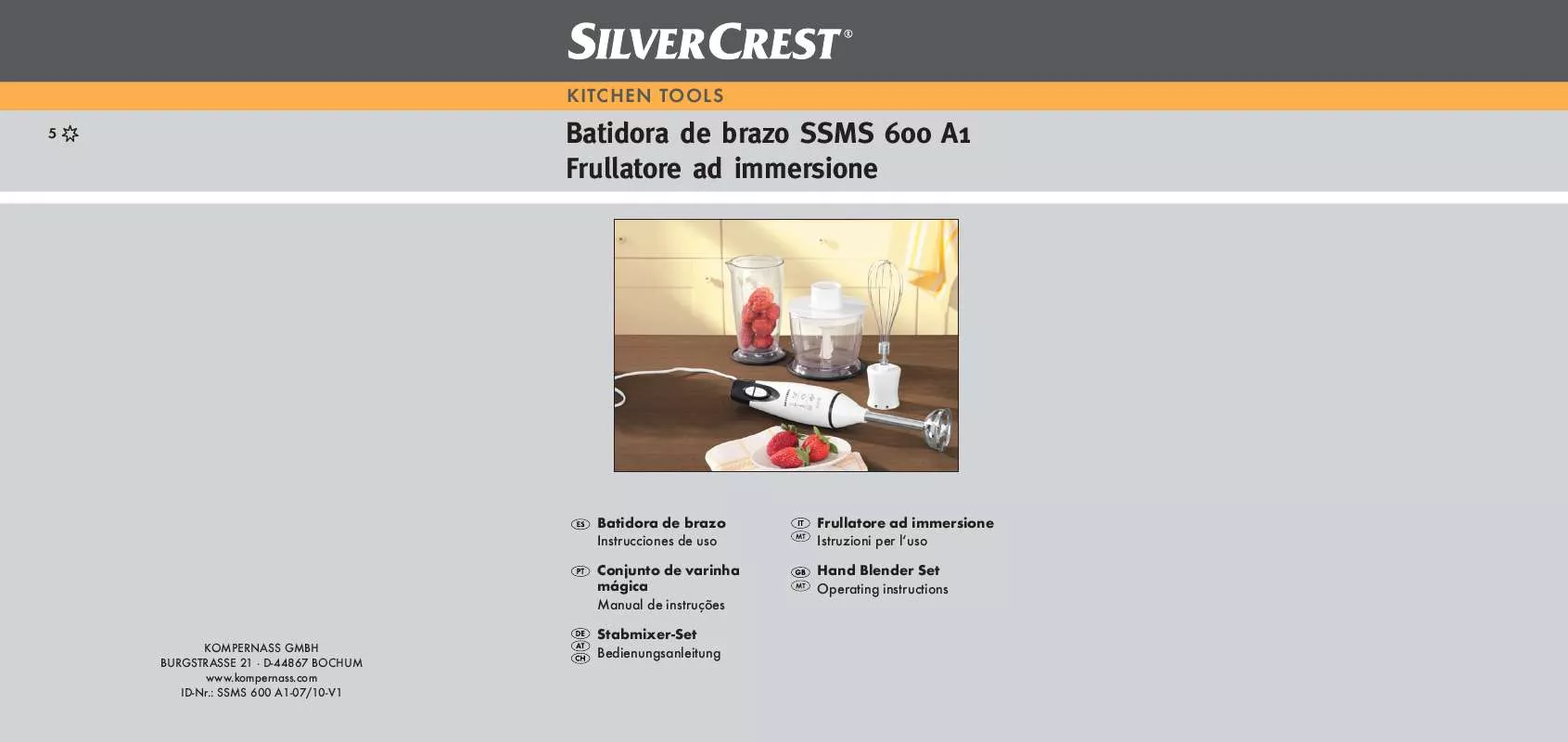 Mode d'emploi SILVERCREST SSMS 600 A1