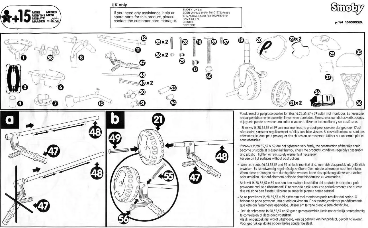 Mode d'emploi SMOBY SPIDER-MAN-VINCI PLUS TRIKE