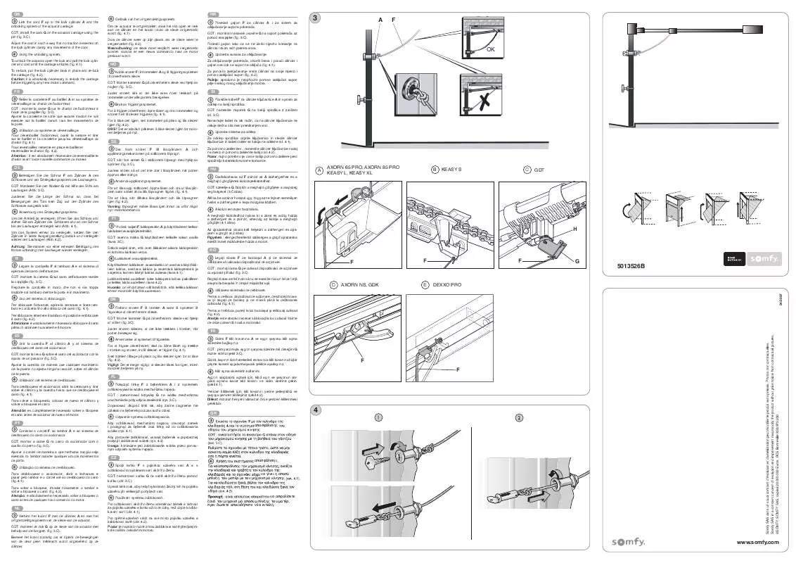 Mode d'emploi SOMFY NOTENTRIEGELUNG 5013526B