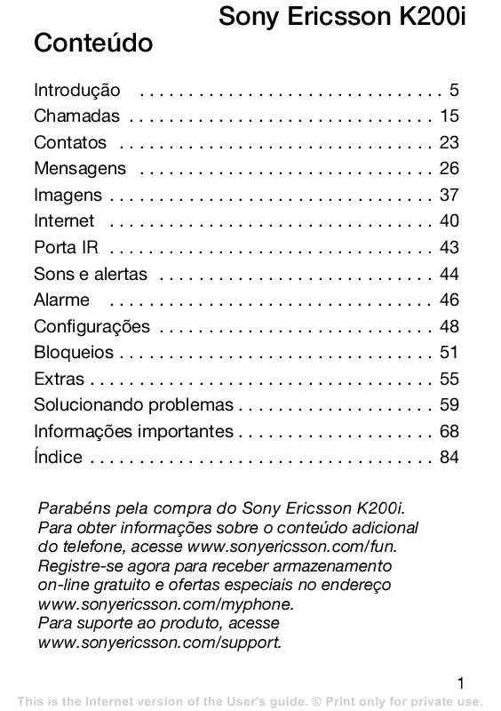 Mode d'emploi SONY ERICSSON K200I