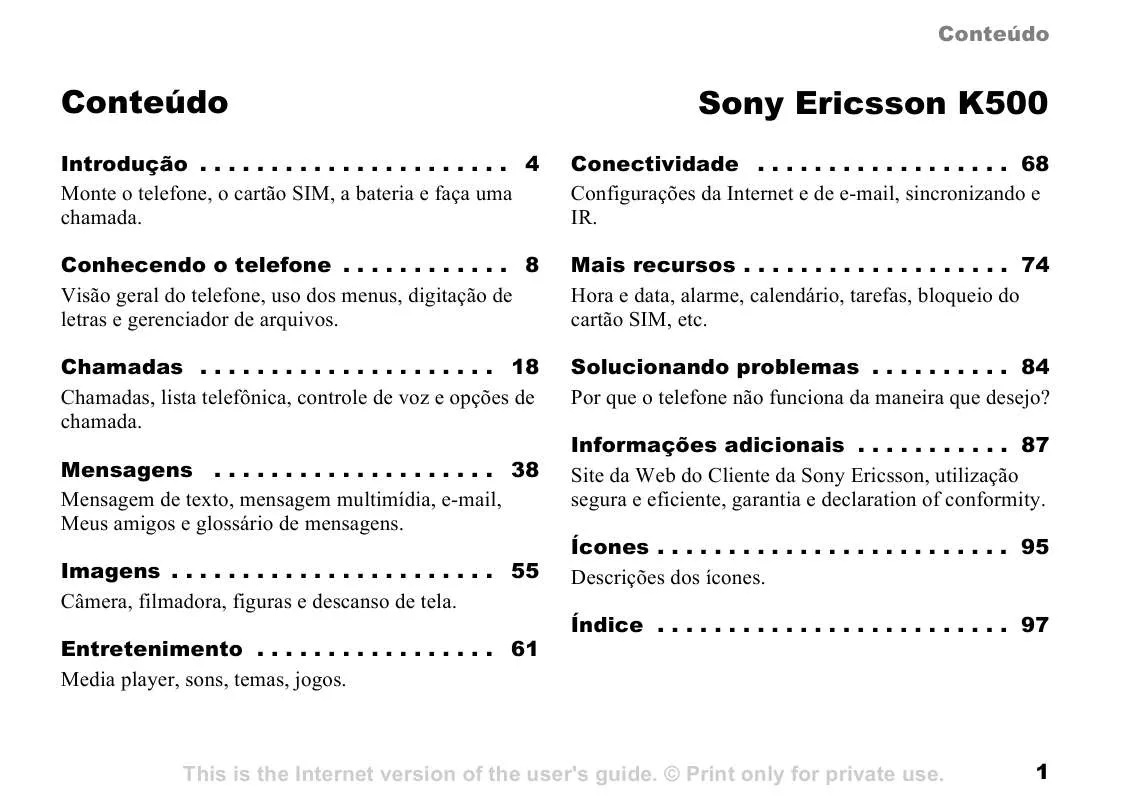 Mode d'emploi SONY ERICSSON K500I