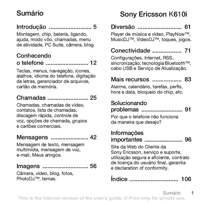 Mode d'emploi SONY ERICSSON K610