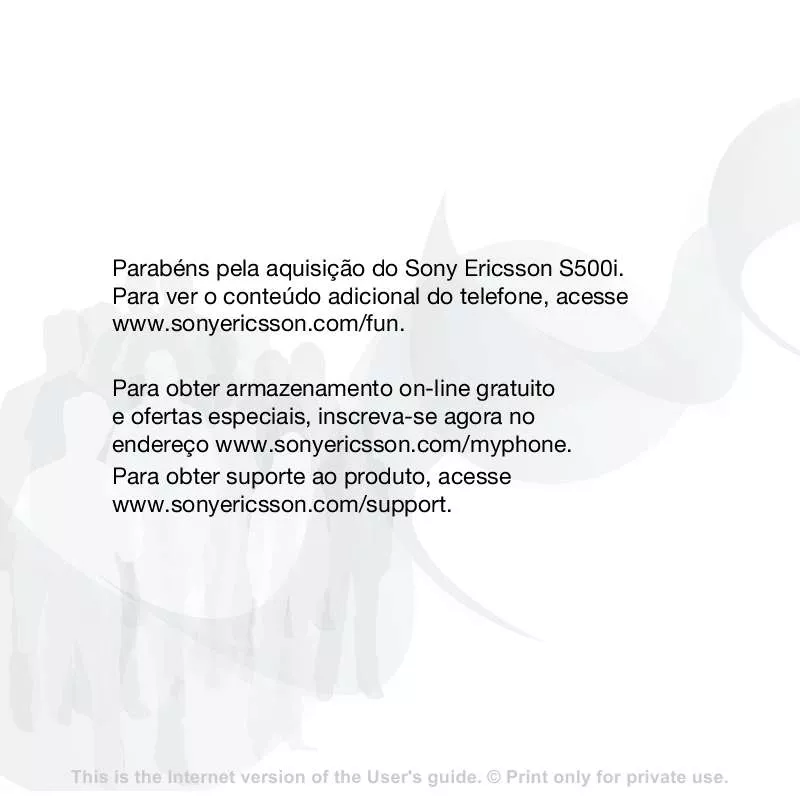 Mode d'emploi SONY ERICSSON S500I