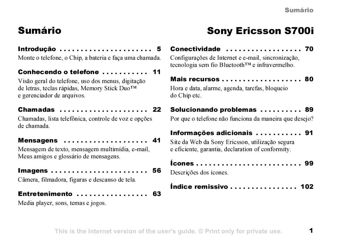 Mode d'emploi SONY ERICSSON S700I