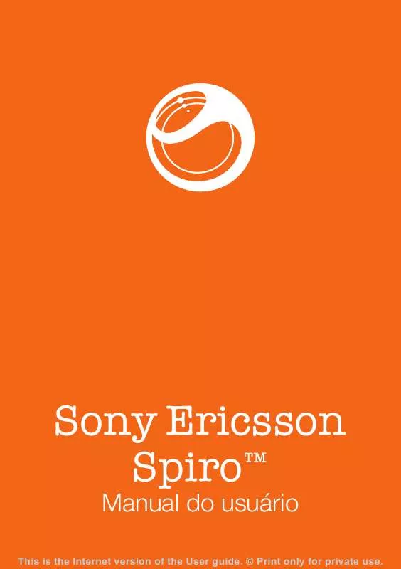 Mode d'emploi SONY ERICSSON SPIRO W100