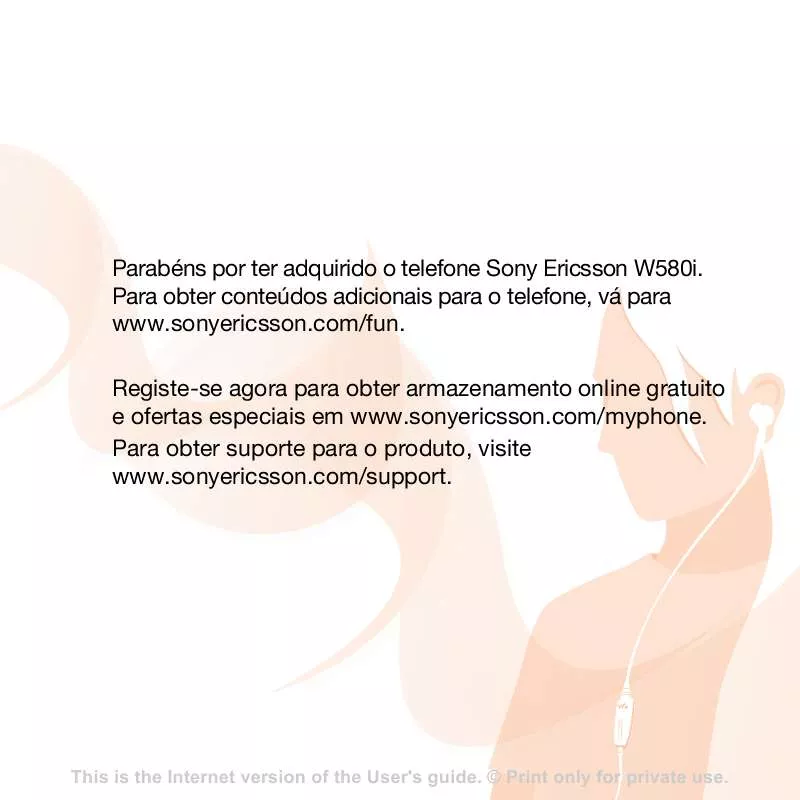 Mode d'emploi SONY ERICSSON W580