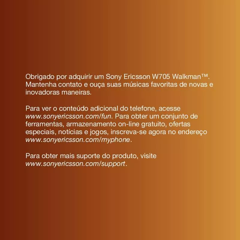 Mode d'emploi SONY ERICSSON W705