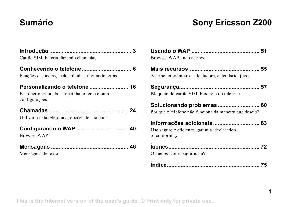 Mode d'emploi SONY ERICSSON Z200