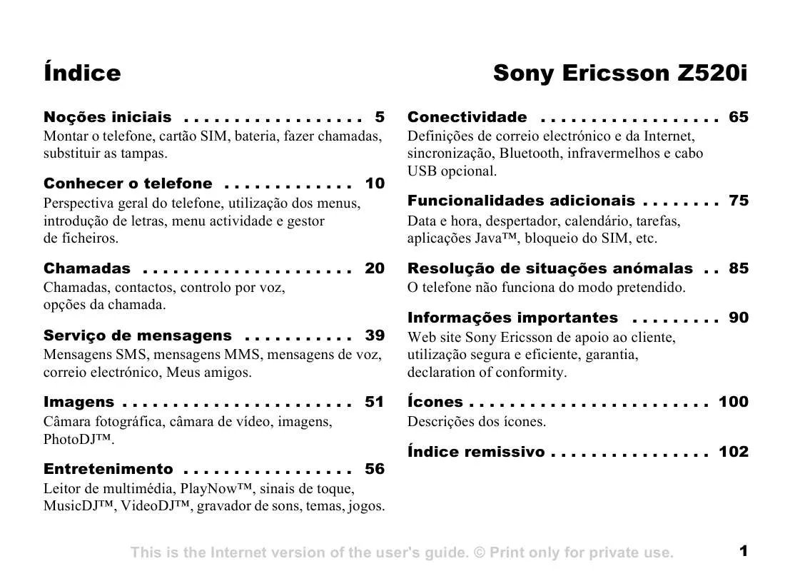 Mode d'emploi SONY ERICSSON Z520I