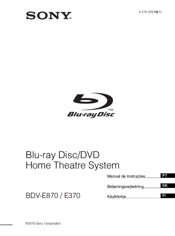 Mode d'emploi SONY BDV-E870