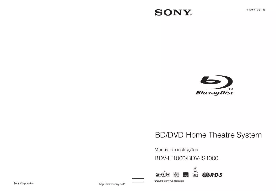 Mode d'emploi SONY BDV-IS1000