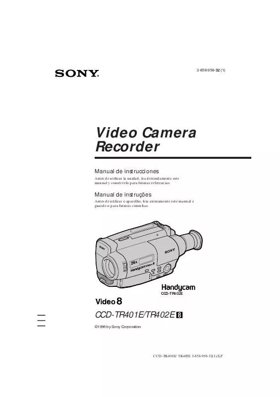 Mode d'emploi SONY CCD-TR401E