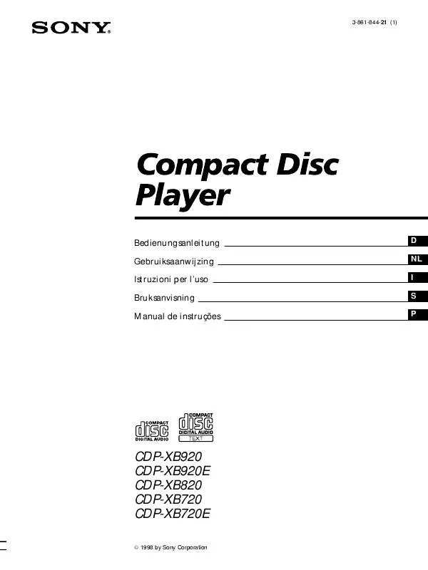 Mode d'emploi SONY CDP-XB720E