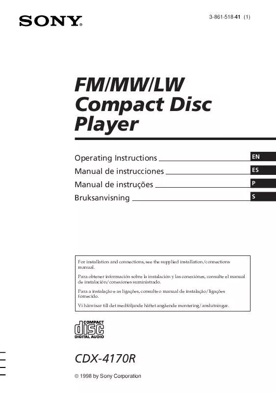 Mode d'emploi SONY CDX-4170R