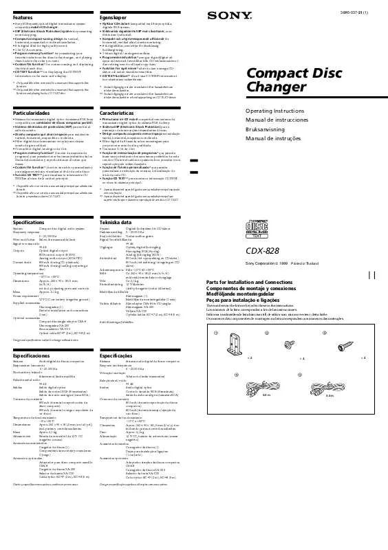 Mode d'emploi SONY CDX-828