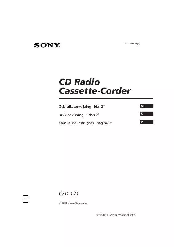 Mode d'emploi SONY CFD-121