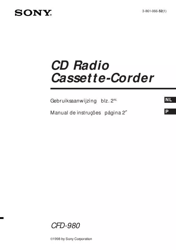 Mode d'emploi SONY CFD-980