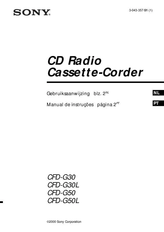 Mode d'emploi SONY CFD-G30