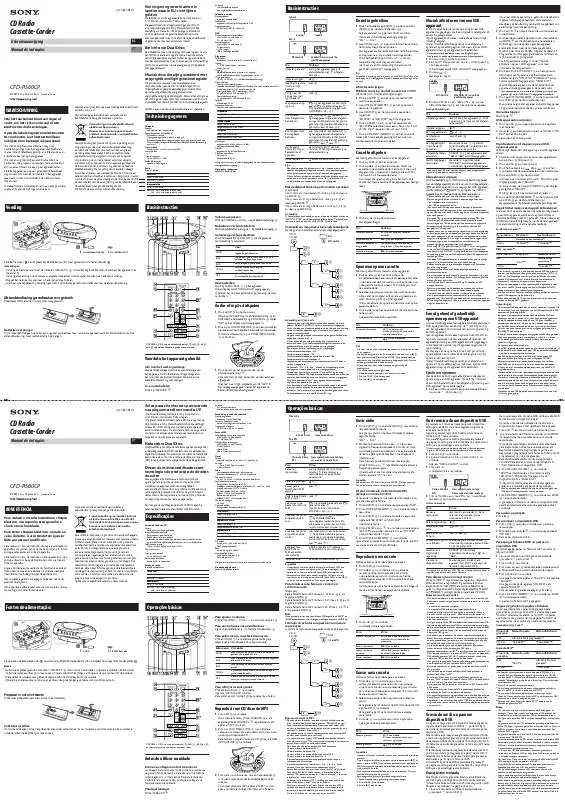 Mode d'emploi SONY CFD-RS60CP