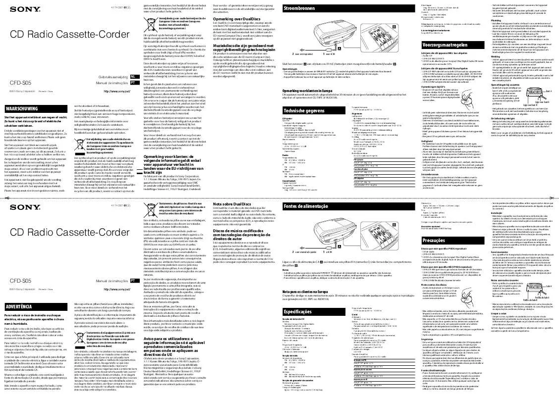 Mode d'emploi SONY CFD-S05