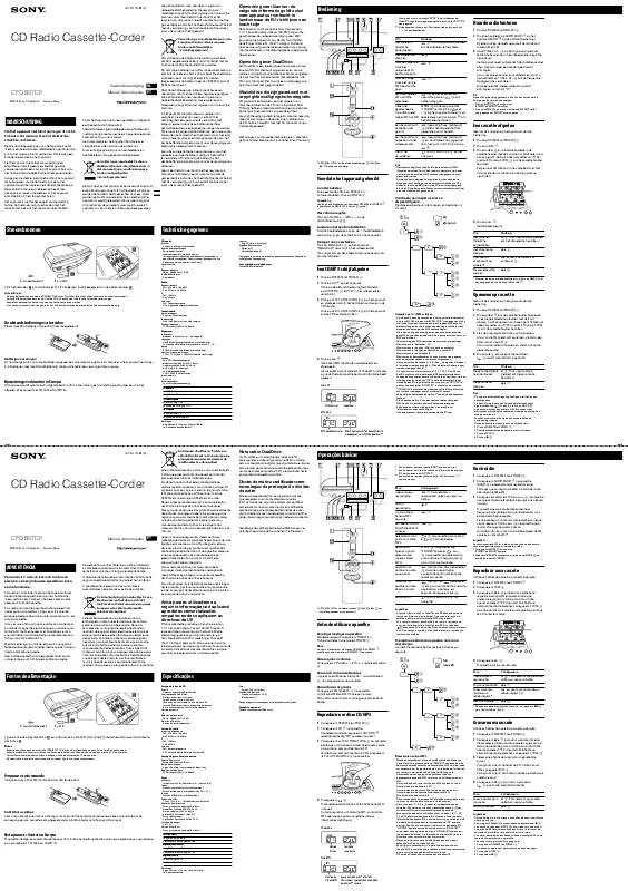 Mode d'emploi SONY CFD-S07CP