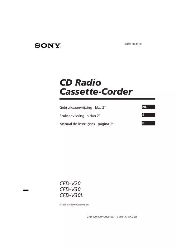 Mode d'emploi SONY CFD-V20