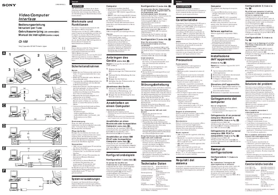 Mode d'emploi SONY CI-100