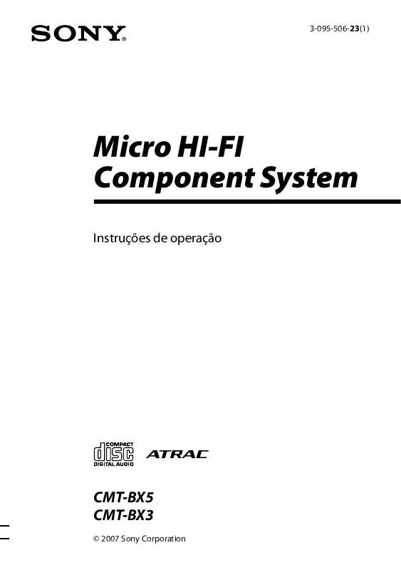 Mode d'emploi SONY CMT-BX5