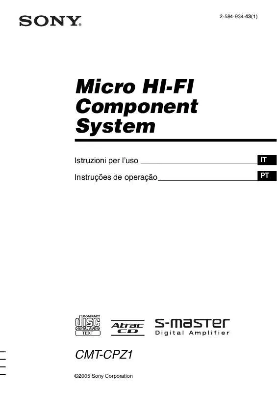 Mode d'emploi SONY CMT-CPZ1