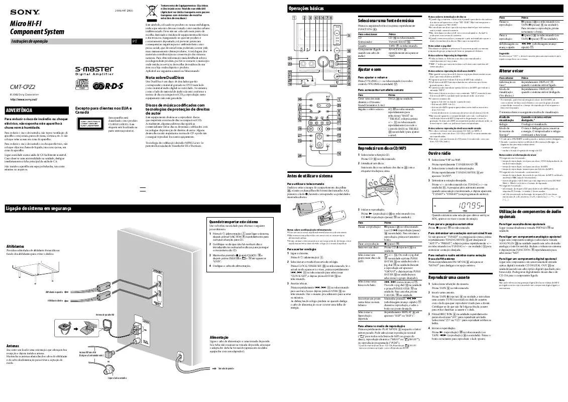 Mode d'emploi SONY CMT-CPZ2