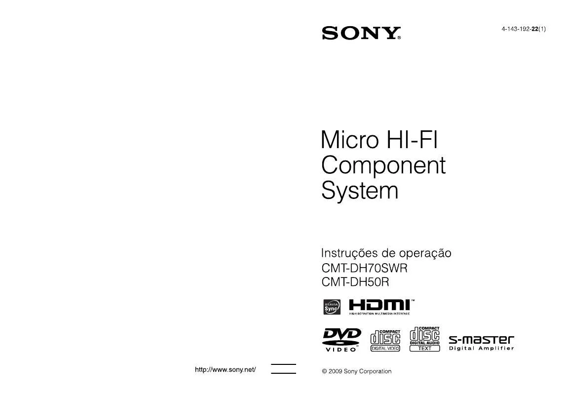 Mode d'emploi SONY CMT-DH50R