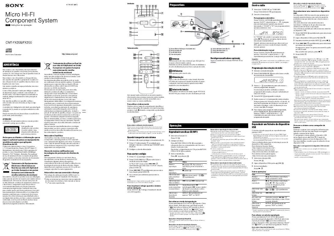 Mode d'emploi SONY CMT-FX200