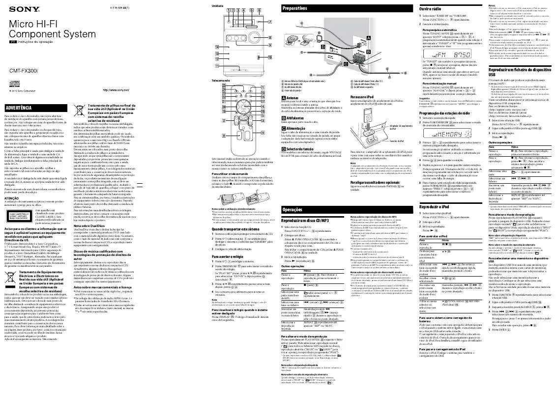 Mode d'emploi SONY CMT-FX300I