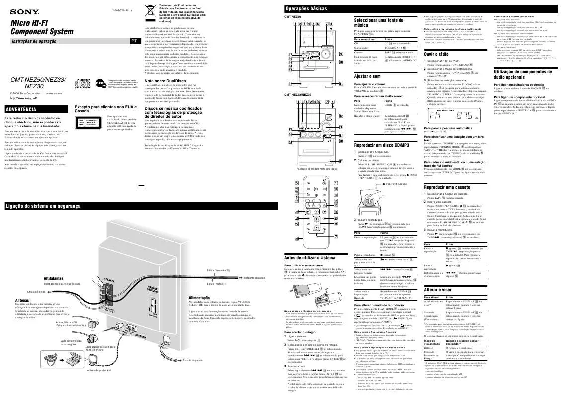 Mode d'emploi SONY CMT-NEZ30