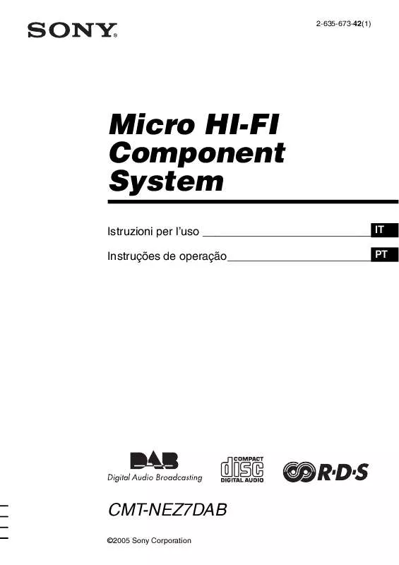 Mode d'emploi SONY CMT-NEZ7DAB