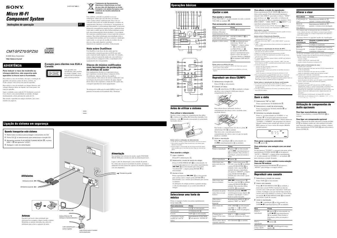 Mode d'emploi SONY CMT-SPZ50