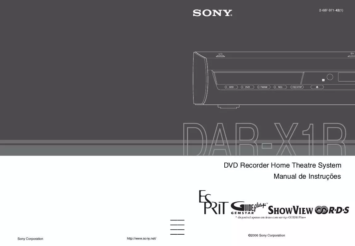 Mode d'emploi SONY DAR-X1R