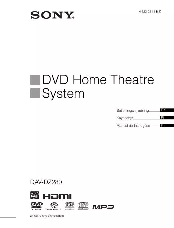 Mode d'emploi SONY DAV-DZ280