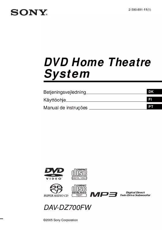 Mode d'emploi SONY DAV-DZ700FW