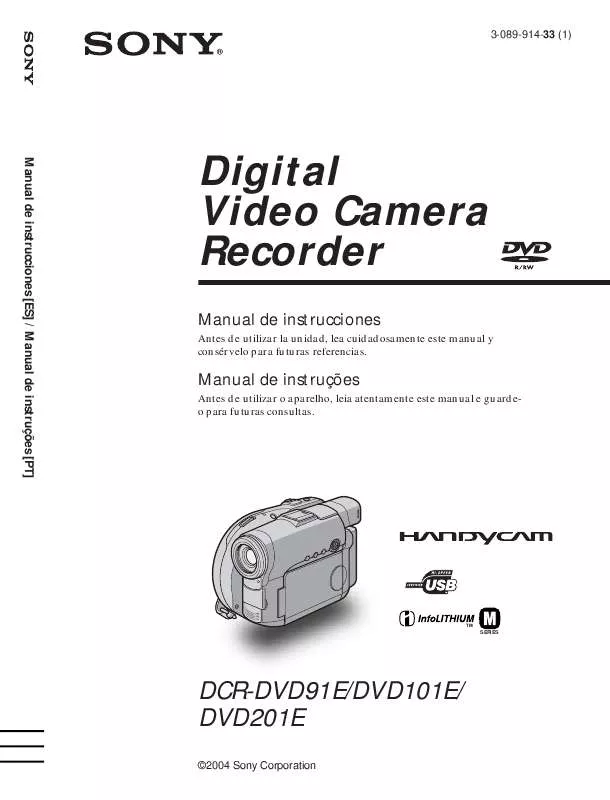 Mode d'emploi SONY DCR-DVD91E