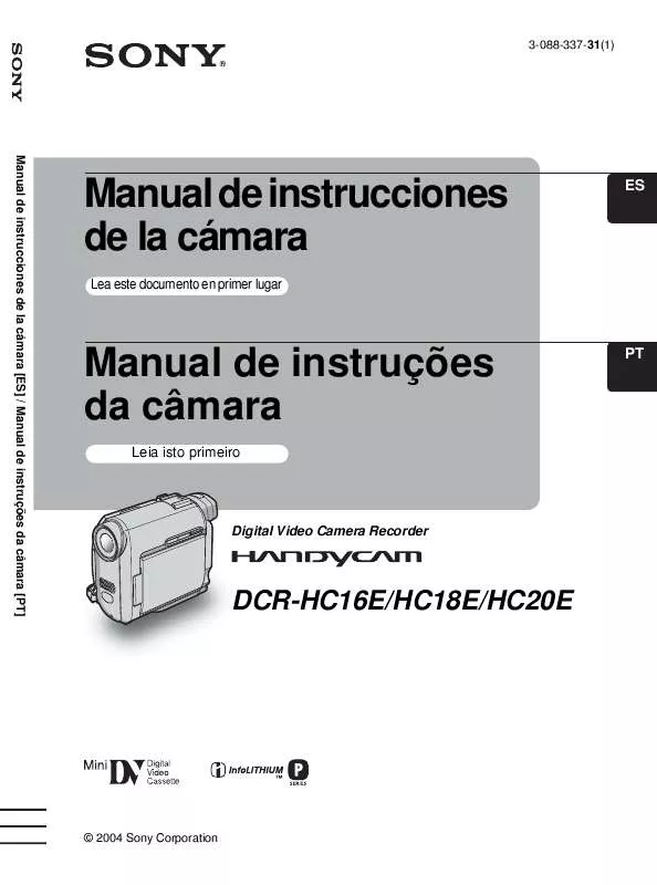 Mode d'emploi SONY DCR-HC18E