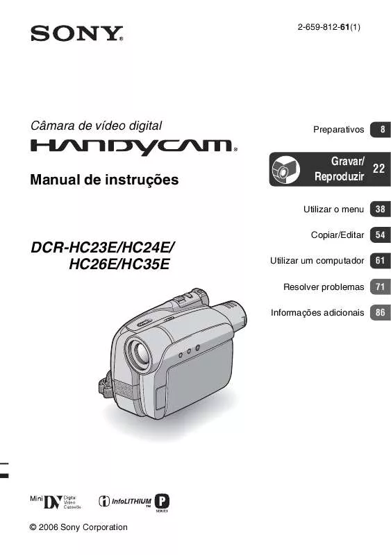 Mode d'emploi SONY DCR-HC23E