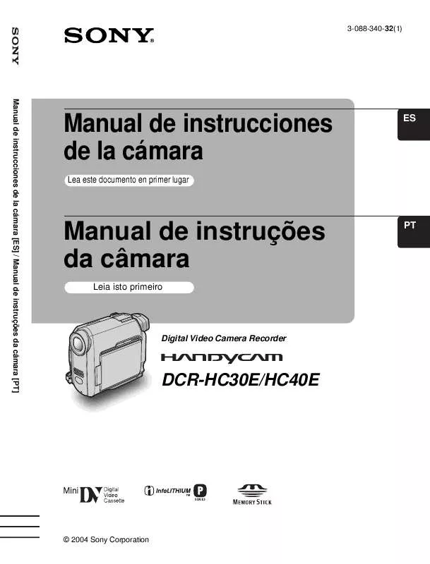 Mode d'emploi SONY DCR-HC40E