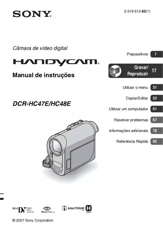 Mode d'emploi SONY DCR-HC48E