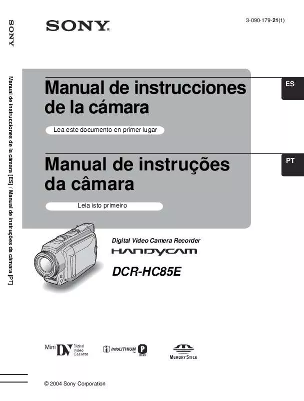 Mode d'emploi SONY DCR-HC85E