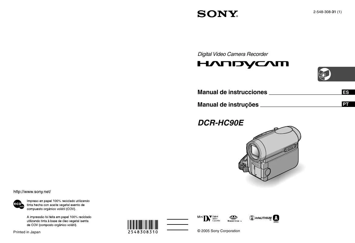 Mode d'emploi SONY DCR-HC90E